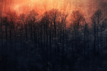 Obraz premium sunset in the forest