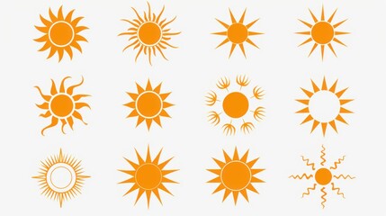 Radiant Sun: A Stunning Collection of Simple Vector Icons