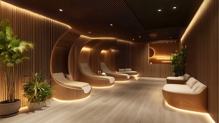 Serene Modern Spa Relaxation Lounge Design