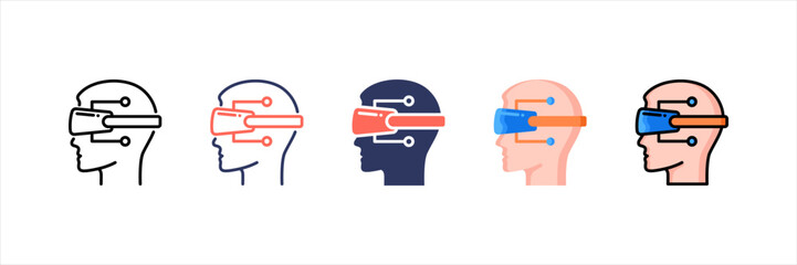 Virtual Reality Multistyle Icon Set