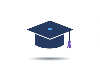 A minimalist graduation cap icon, symbolizing education and academic achievement, isolated on a clean white background for versatility