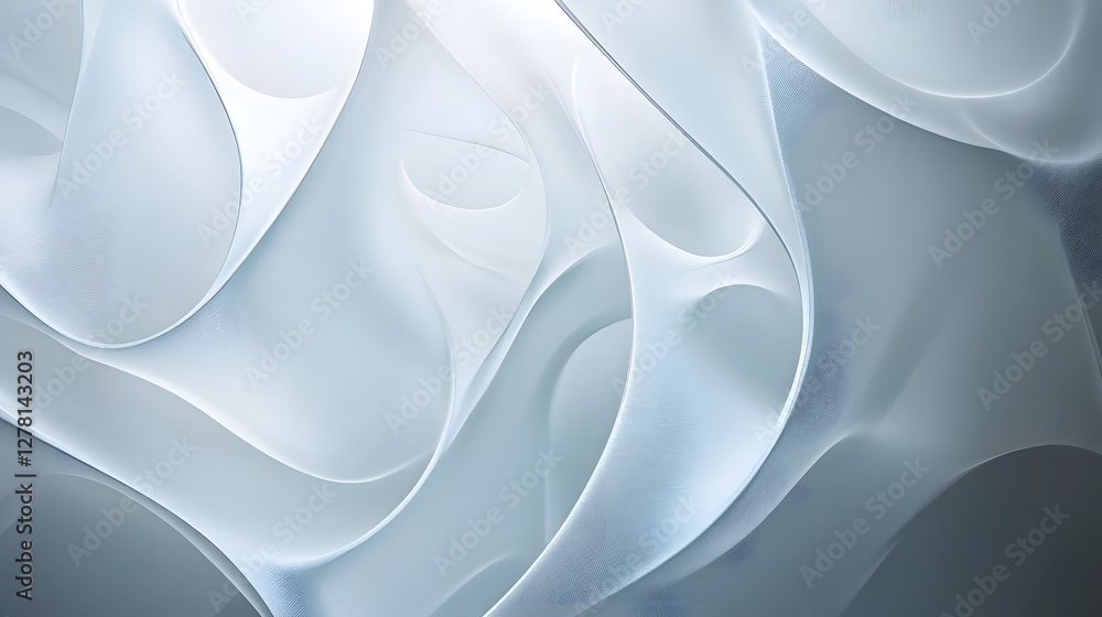 Poster Captivating abstract fluid waves flowing through a soft elegant digital backdrop creating a mesmerizing minimalist design with a dynamic serene and contemporary aesthetic
