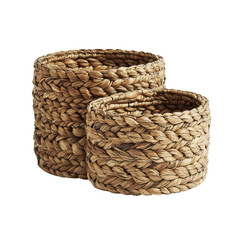 Obraz premium Woven storage baskets made from natural fibers, perfect for organizing and adding rustic touch to any space. Ideal for home decor and functional storage solutions