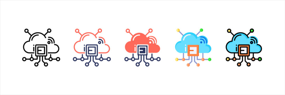 Internet Of Things Multistyle Icon Set