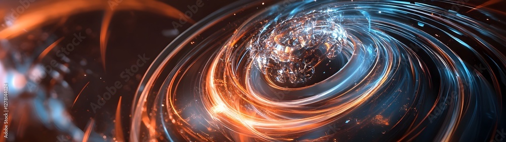 Aufkleber Captivating abstract visual of a mesmerizing swirling vortex of vibrant colorful lights creating a dynamic and futuristic digital visualization  The spiraling motion and bright