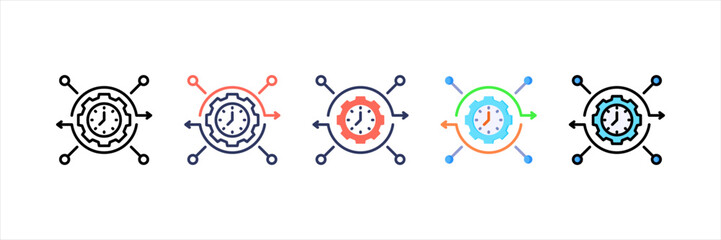 Time Management Multistyle Icon Set