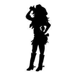 Cowgirl Silhouette Vector Illustration