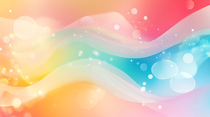 Colorful Abstract Wavy Background With Soft Colors and Bokeh Effects