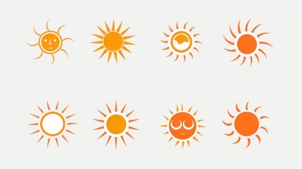Radiant Sun: A Stunning Collection of Simple Vector Icons