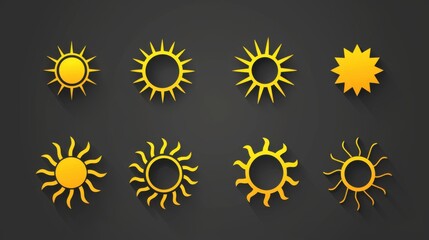 Radiant Sun: A Stunning Collection of Simple Vector Icons