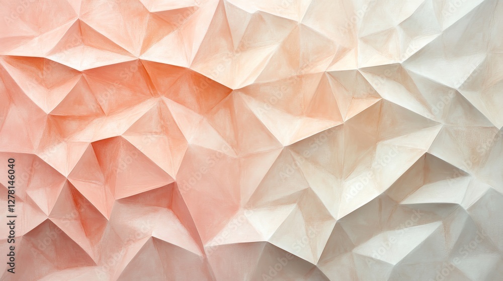 Poster geometric paper texture demonstrates color and form through triangles