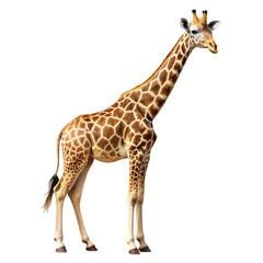 Fototapeta premium Elegant Giraffe Wildlife Animal Portrait Photo Black Background Zoo Long Neck 