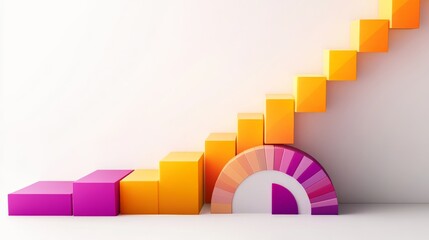 Colorful Fibonacci Sequence in Geometric Shapes