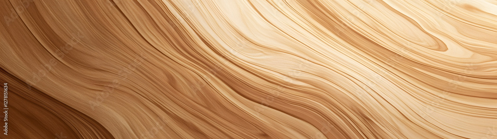 Poster Captivating wooden surface with a smooth  flowing texture and intricate geometric patterns  This abstract background features a warm  natural color palette and a sense of elegant simplicity