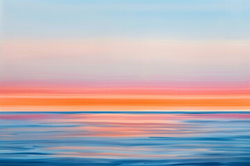 Obraz premium Beautiful sunset over the ocean with colorful sky and gentle waves