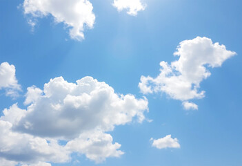 Clear blue sky with soft clouds, perfect background for bright designs