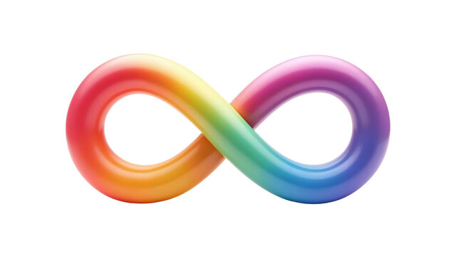 Rainbow Infinity symbol isolated on white, transparent. World Autism Awareness Day 