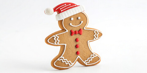 Obraz premium A Gingerbread Man Christmas Decoration Isolated for Holiday Cheer