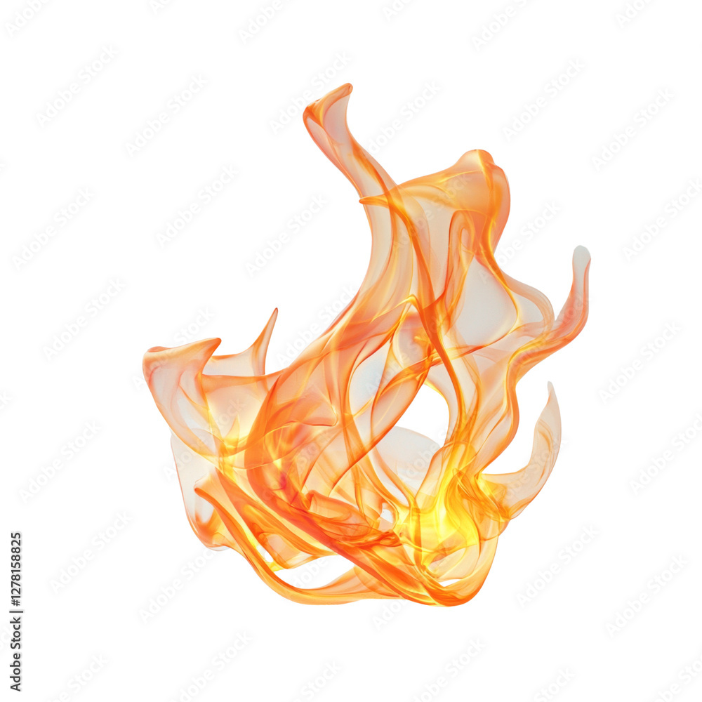 Leinwandbilder flame design with vibrant orange and yellow colors, creating dynamic and energetic visual effect. fl