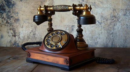 Vintage Rotary Dial Phone - Timeless Communication Design from the Early 20th Century
