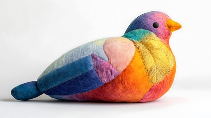 Rainbow dove plush with metallic thread details