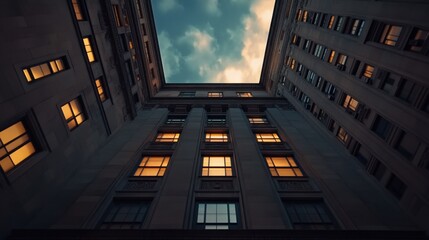 Federal Reserve building with evening sky in the background. Featuring monetary control and global economy