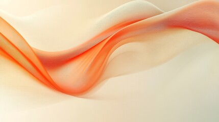 Gentle orange and white fabric creates flowing artistic curves