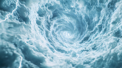 Fototapeta premium A close-up of the center, swirling vortices composed of white light 