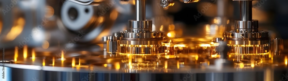 Aufkleber Close up view of an array of intricate metal gears and cogs showcasing the precision engineering and automation technology at the heart of modern industrial manufacturing processes