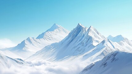 Obraz premium 73.Winter in the mountains landscape with blue sky