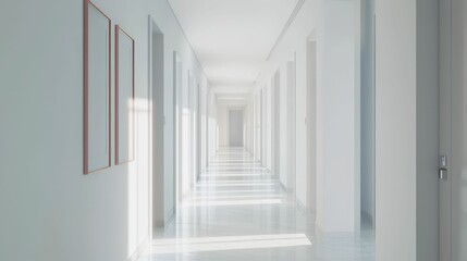Fototapeta premium Bright and Spacious Hallway with Minimalist Design and Natural Light