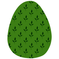 Hand-painted Colorfull Easter Eggs Illustration. Simple Easter egg Icon. Leaf And Floral Pattern.  Easter traditional symbol.