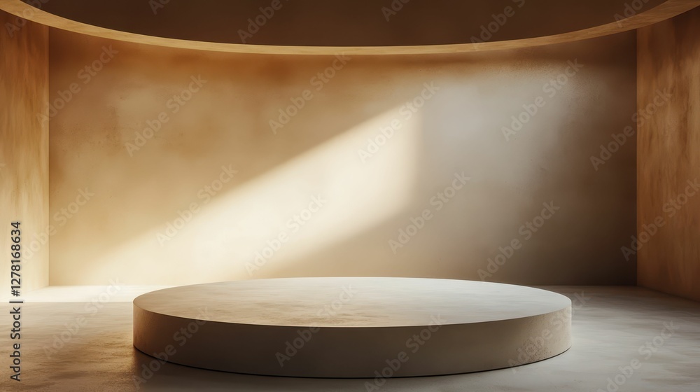 Poster minimalist empty studio space with soft natural light and shadows