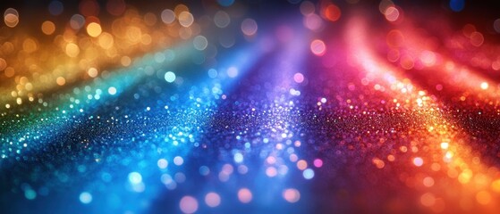 Obraz premium Abstract glittering light background with vibrant bokeh effect for festive celebrations and magical events