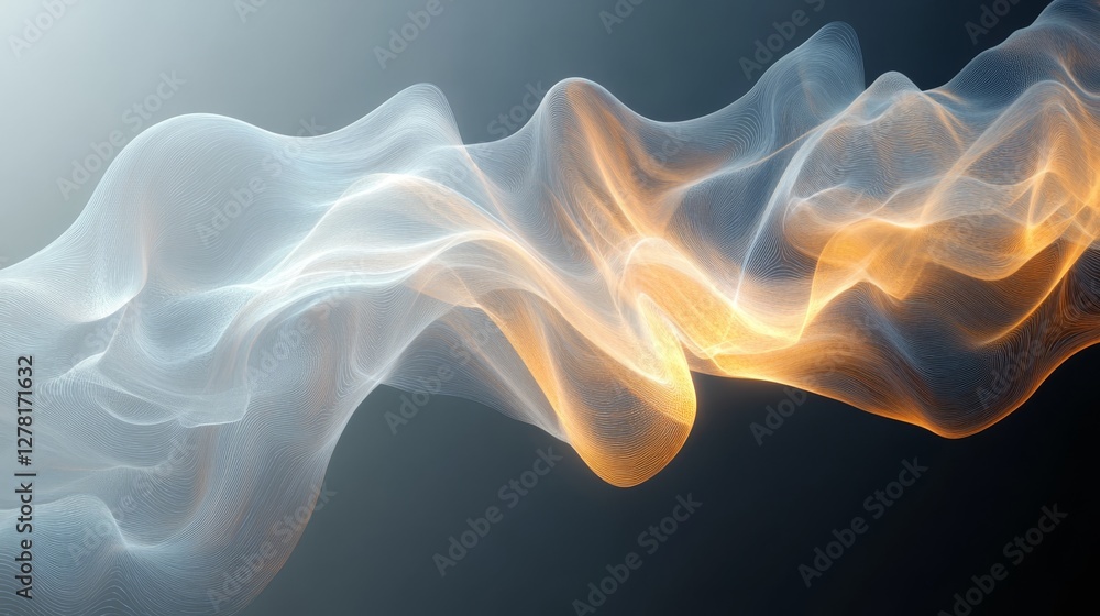 Poster glowing lines create an abstract flowing and beautiful design