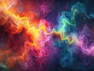 Vibrant, multicolored smoke on a bright backdrop, perfect for gadgets and contemporary design.