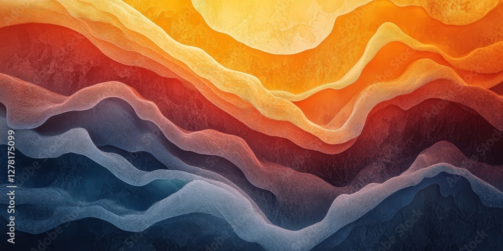 Poster abstract waves of color, with a dynamic and visually engaging blend of hues create a beautiful abstr