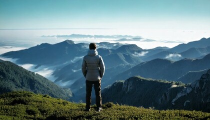 a person standing on a beautiful view