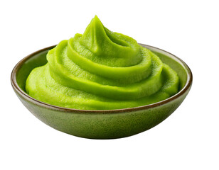 Fresh Wasabi Paste Served in a Traditional Bowl for Culinary Use
