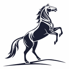 A stylized black Simple Line Art  Horse vector  Illustration