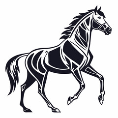 A stylized black Simple Line Art  Horse vector  Illustration