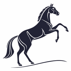 A stylized black Simple Line Art  Horse vector  Illustration