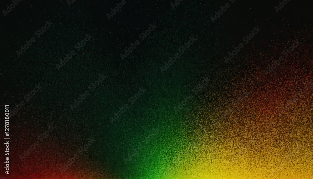 Poster grainy noise gradient curl on black background with flowing colors from green to red 4