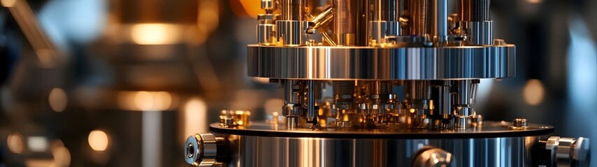 Closeup view of the intricate brewing and distilling machinery at a modern craft liquor production facility