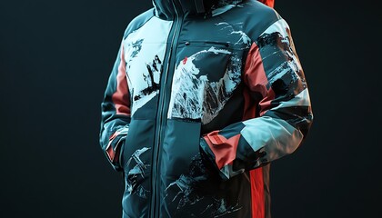 Utility Windbreaker Jacket with Bold Graphics and Modern Silhouette