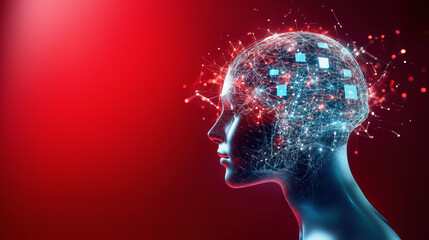 Obraz premium Illuminating Minds: A Futuristic Vision of AI and Human Connection