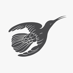 Obraz premium Black bird vintage silhouette vector