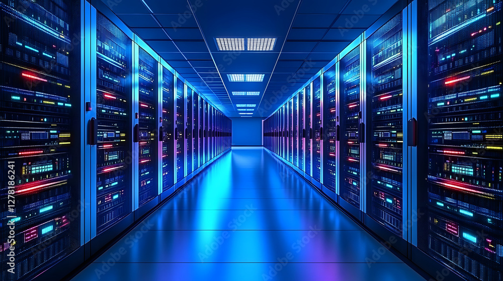 Poster a data center using virtualization technology to run multiple virtual machines on a single server, e