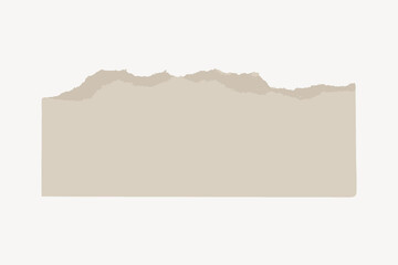 Brown ripped paper collage element vector