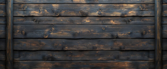 Dark Rustic Burnt Wood Planks Texture Background